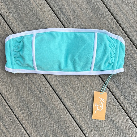 Kona Sol Other - Kona Sol Teal Terry Bikini Top NWT